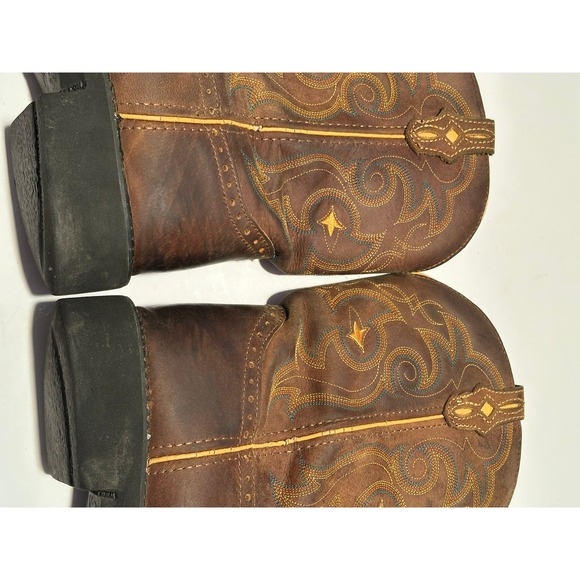 Justin Gypsy Western Cowboy Boots Brown Leather Square Toe Women Size 9 B - Picture 6 of 9